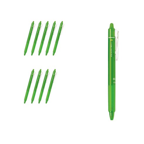 파이롯트 프릭션 볼 노크 볼펜 0.7mm LFBK-23F, 라이트그린, 10개