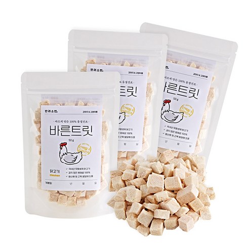 반려소반 강아지 트릿 50g, 닭고기, 3개