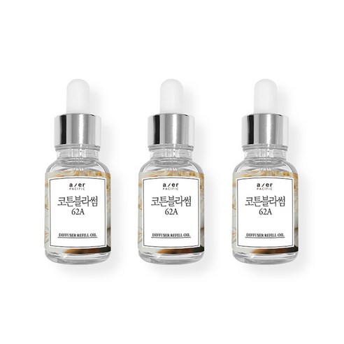 아제르퍼시픽 프래그런스 CPL 아로마 프리미엄 오일 30ml x 3p + 시향지 랜덤발송 3종 세트, 코튼블라썸(62A)