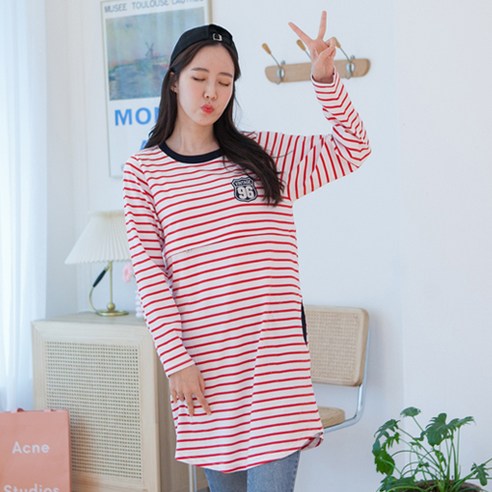 메르 96 긴팔 수유 원피스