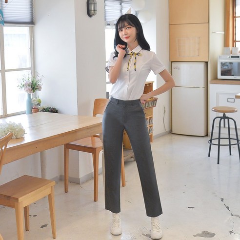 교보몰 여아용 스판 교복바지 하복, 진그레이