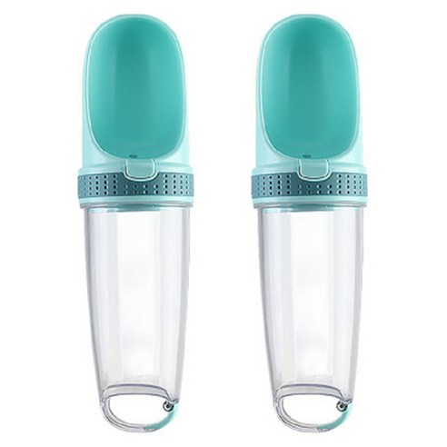 블럭마트 슬림 휴대용 반려동물 물병 350ml, 민트, 2개