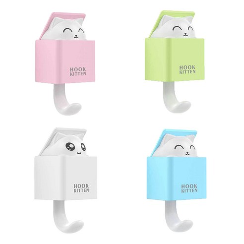 MEO 숨바꼭질 매직후크 고양이, 핑크, 블루, 화이트, 그린, 4개