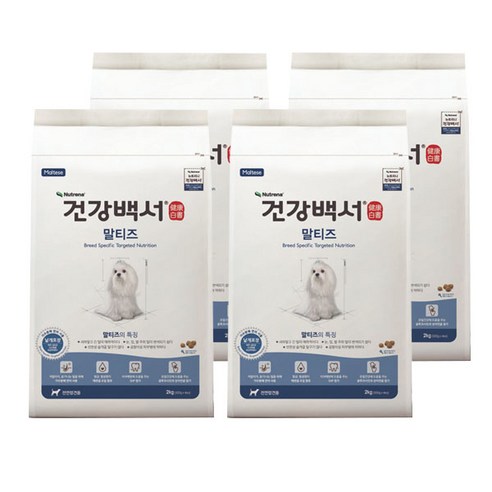 건강백서 전연령 말티즈 기능성사료 4p, 2kg, 4개