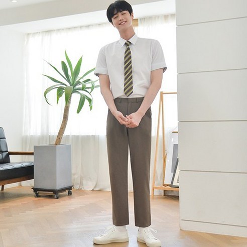 교복몰 남아용 하복 허리조절 스판 교복 바지