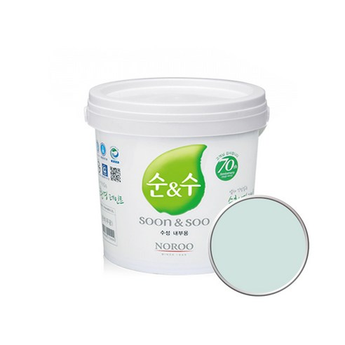 노루페인트 순앤수 KS 2급 벽지 벽면용 수성페인트 2L, 시그린08 NR7150
