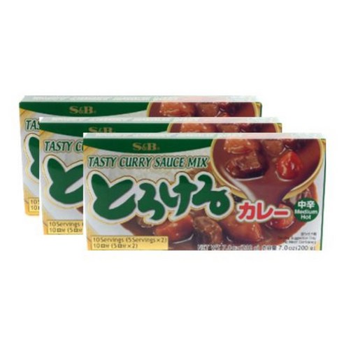 에스비 토로케로 카레 중간 매운맛, 200g x 3개 커리1 Best Top5