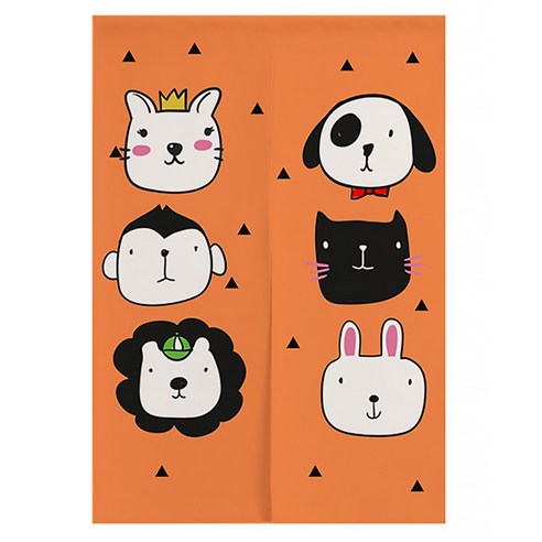 알럽홈 린넨 아트 파티션 하프 가리개커튼, 동물들