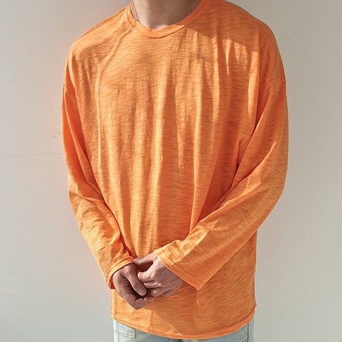 제이에이치스타일 남성용 데일리 슬라브 박스 긴팔 티셔츠