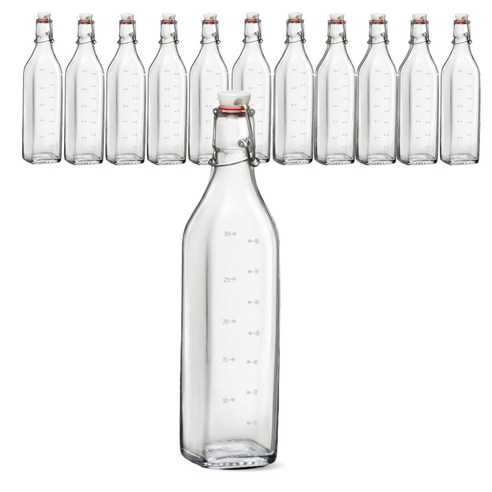 MIR 유리 스윙병 눈금 ST1000, 1L, 12개