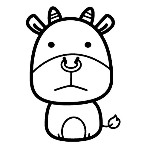 수풀 그래픽 포인트스티커 동물 빅 아이콘 35, 블랙