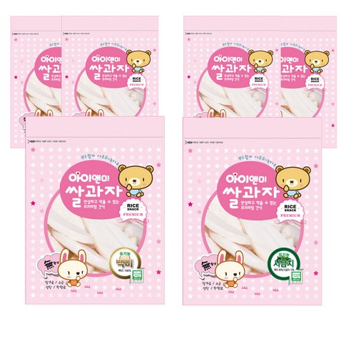 아이앤미 유기농 떡뻥 유아쌀과자 2종 x 3p, 백미, 시금치, 1세트