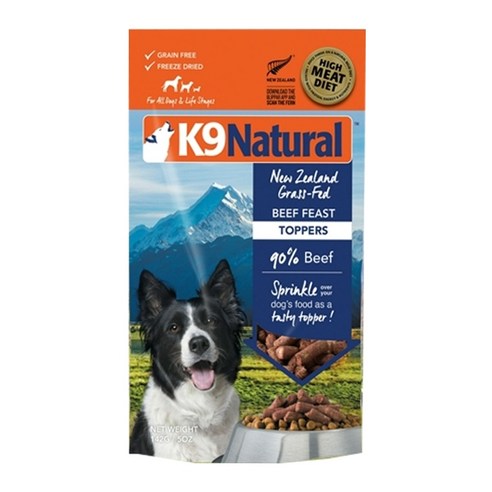 K9내추럴 전연령 냉동건조 강아지 사료, 소고기, 142g, 1개