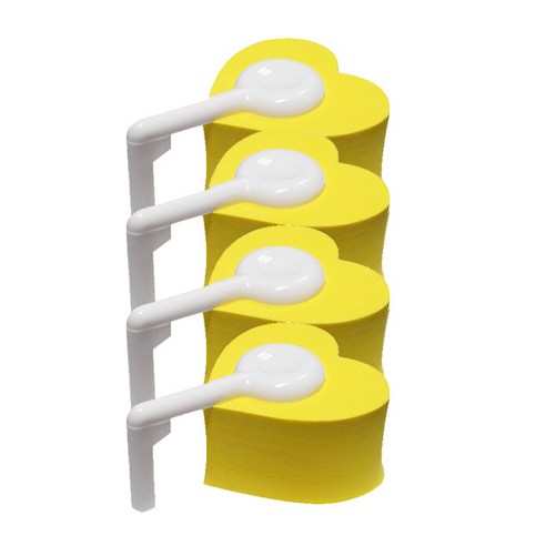 블럭마트 하트 경첩용 문닫힘방지, 옐로우, 4개