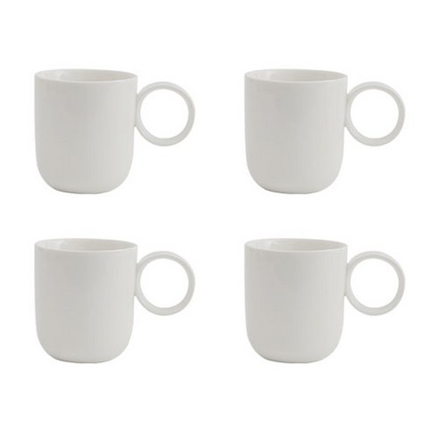에라토 오늘 머그 370ml, 화이트, 4개