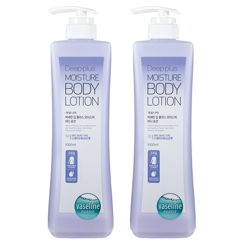 바세린 대용량 바디로션 딥플러스, 1000ml, 2개