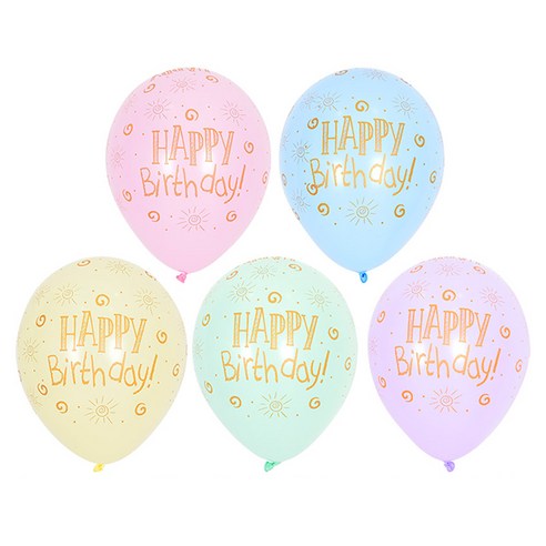 셈퍼텍스 생일 파스텔메이트 혼합 인쇄풍선 30cm, 랜덤발송, 50개