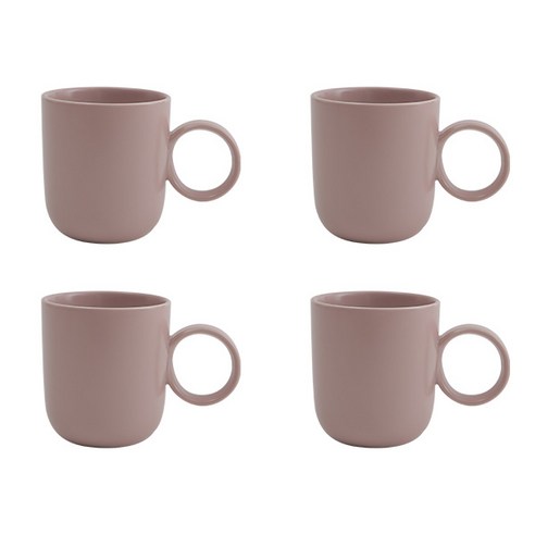 에라토 오늘 머그 370ml, 핑크, 4개