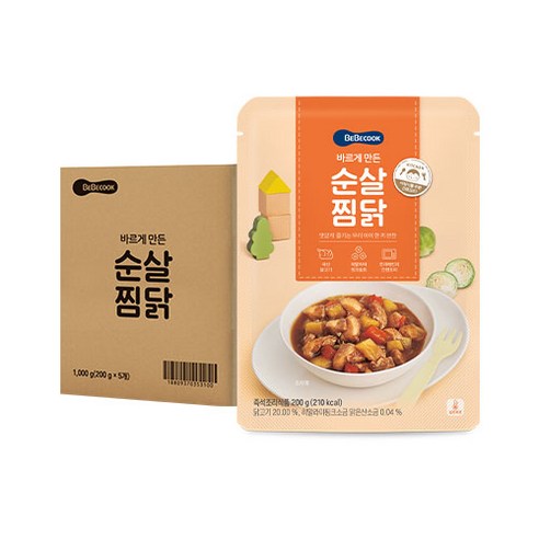 베베쿡 바르게 만든 어린이 반찬 200g, 5개, 순살 찜닭