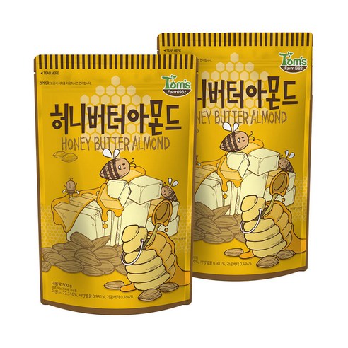 HBAF 허니버터 아몬드, 500g, 2개
