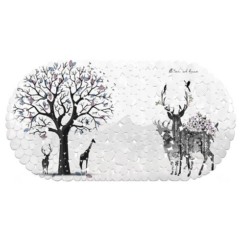 JH컴퍼니 북유럽 미끄럼방지 욕조매트 69 x 35 cm, 겨울사슴, 1개