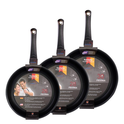 콕스타 엑설런트 티타늄 후라이팬 3종세트, 혼합색상, 후라이팬 26cm + 28cm + 30cm