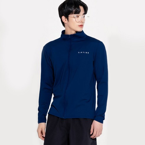 헤링본 남성용 원더 집업 래쉬가드 상의 RC903, 네이비