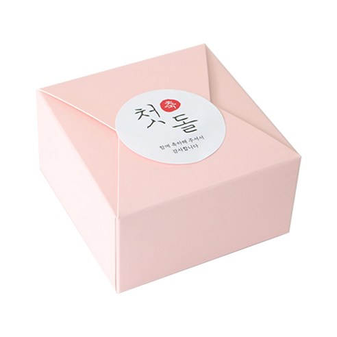 레이스 포장 박스 100p + 첫돌스티커 100p 세트, 박스(핑크), 스티커(한글1), 1세트