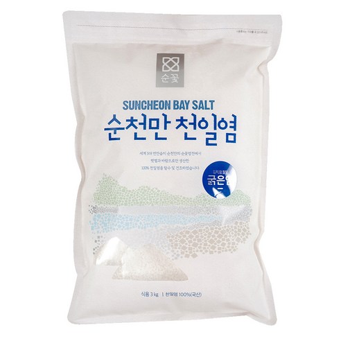 순꽃 순천만천일염 굵은염, 3kg, 1개