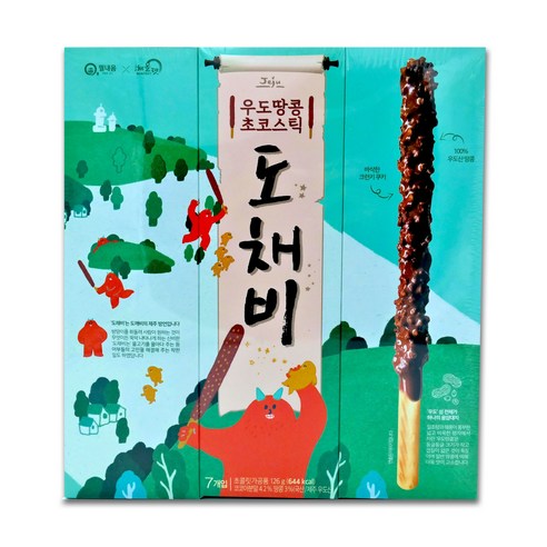 필내음 제주 우도땅콩 초코스틱 도채비, 3개, 126g