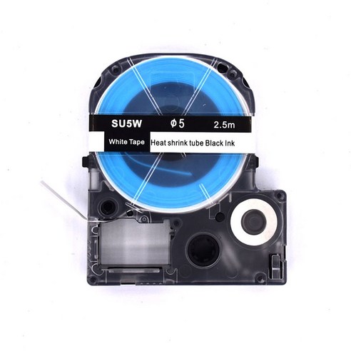 모든잉크샵 엡손 5mm파이 열수축 튜브 SU5W, 흰색바탕 + 검정글자