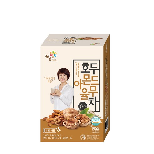 꽃샘 호두 아몬드 율무차, 18g, 130개입, 1개