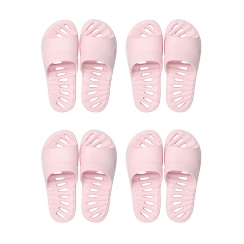 블럭마트 퍼펙트 물빠짐 욕실화 라이트핑크, 4세트