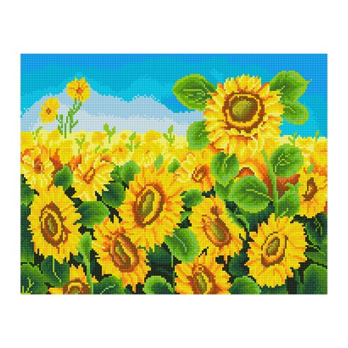 아이러브페인팅 풍경 DIY 보석십자수 50 x 40 cm, 해바라기하늘, 1세트