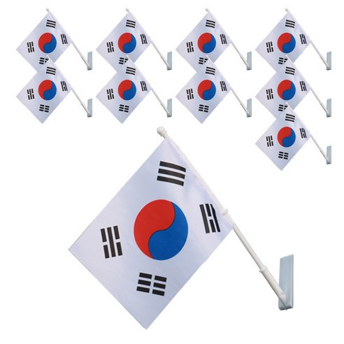 미니 부착형 태극기, 혼합색상, 10개