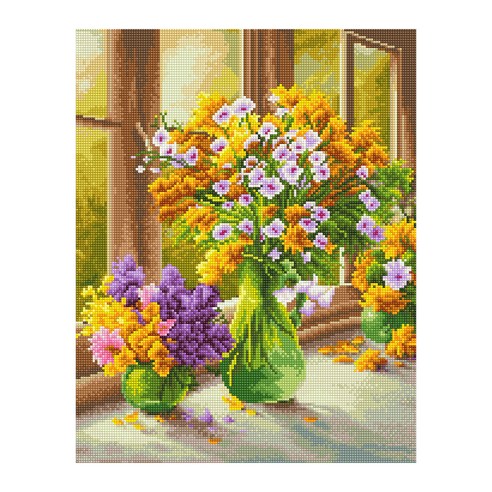 아이러브페인팅 정물 DIY 보석십자수 40 x 50 cm, 창가의 베이스, 1세트