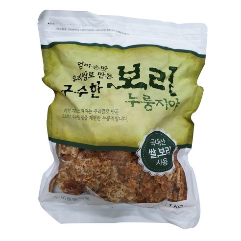 엄마손맛 우리쌀로 만든 구수한 보리누룽지야, 1kg, 4개