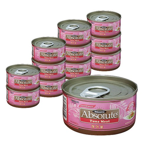 앱솔루트홀리스틱 고양이 캔 간식 헤어볼 80g, 참치, 12개
