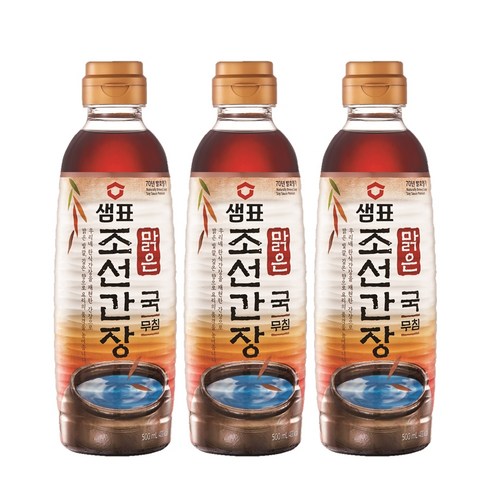샘표 맑은 조선간장, 500ml, 3개