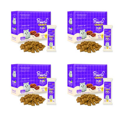 프리미요 크런치 고양이간식 20g x 12p, 참치 + 닭고기, 1세트