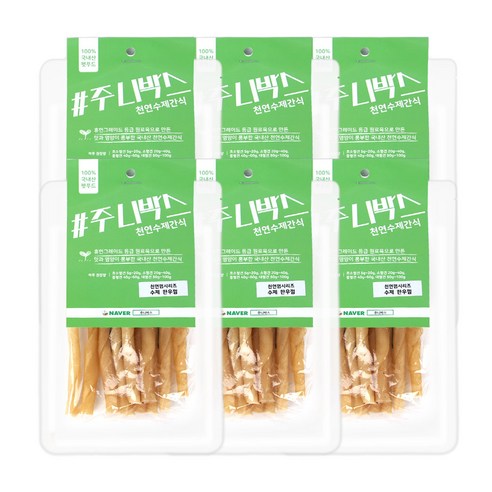 주니박스 강아지 수제 천연 덴탈껌 50g, 한우우피, 6개