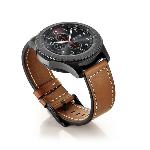 아이엠판다 갤럭시워치 기어S3 프론티어 클래식 46mm 프리미엄 레더 스트랩 22mm, 1개, 브라운