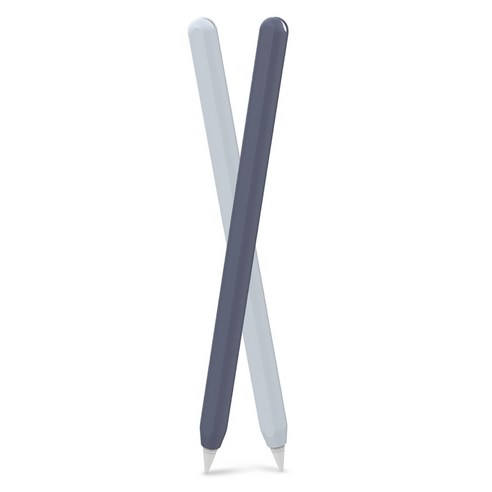 AHASTYLE 애플 펜슬 2세대 슬림 실리콘 케이스 Midnight blue + Light blue, 1세트, 혼합색상