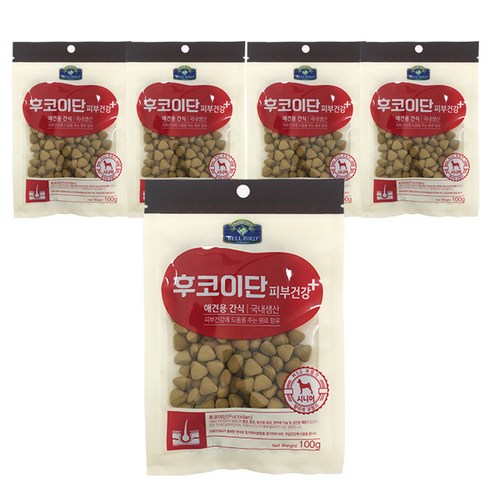 벨버드 후코이단 강아지 간식, 피부건강, 100g, 5개