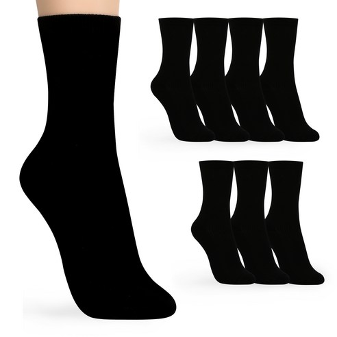 삭스팝 여성용 프리미엄 롱롱 골지 장목 양말 8켤레