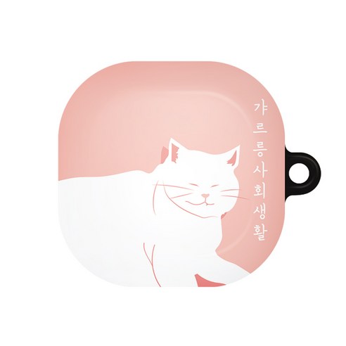 바니몽 더드로잉 갤럭시 버즈라이브/버즈프로 하드케이스, 03 갸르릉