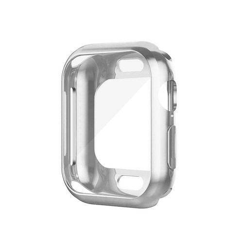 쵸미앤세븐 애플워치4/5 풀커버 케이스 44mm, 실버, 1개