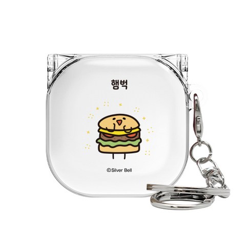 트라이코지 귀염뽀짝 시즌4 버즈라이브/버즈프로 클리어 하드케이스, 햄벅