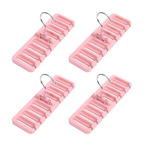 알럽홈 벨트 타이 보관 랙 잡화걸이, 핑크, 4개