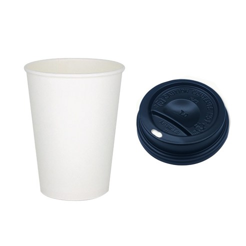 OXO 친환경 종이컵 330ml + 타공 뚜껑, 100개, 1세트